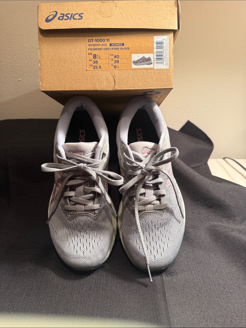 Asics Women's Running Shoes - Light Gray with Pink Accents